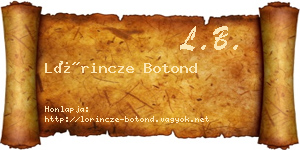 Lőrincze Botond névjegykártya